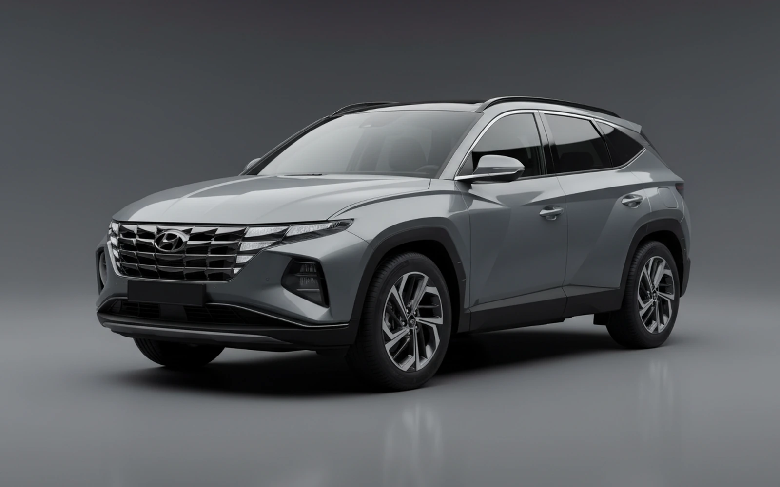 Hyundai Tucson Gris 2025 for rent in Miami — exterior front view