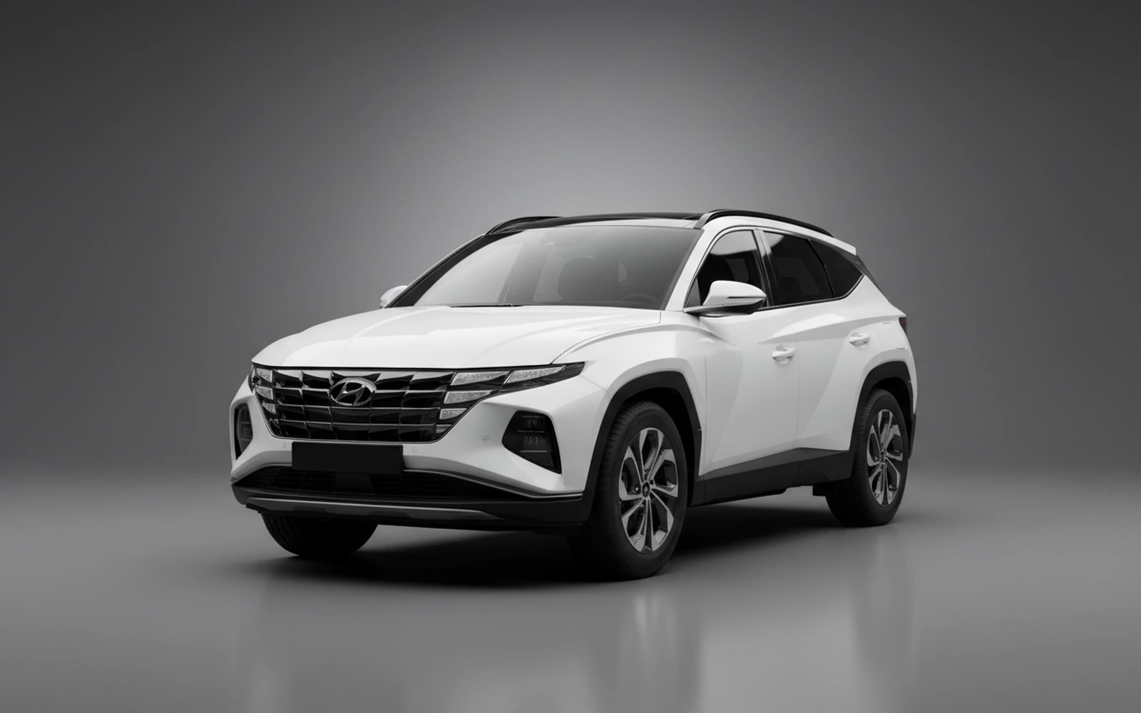 Hyundai Tucson White 2025 for rent in Miami — exterior front view