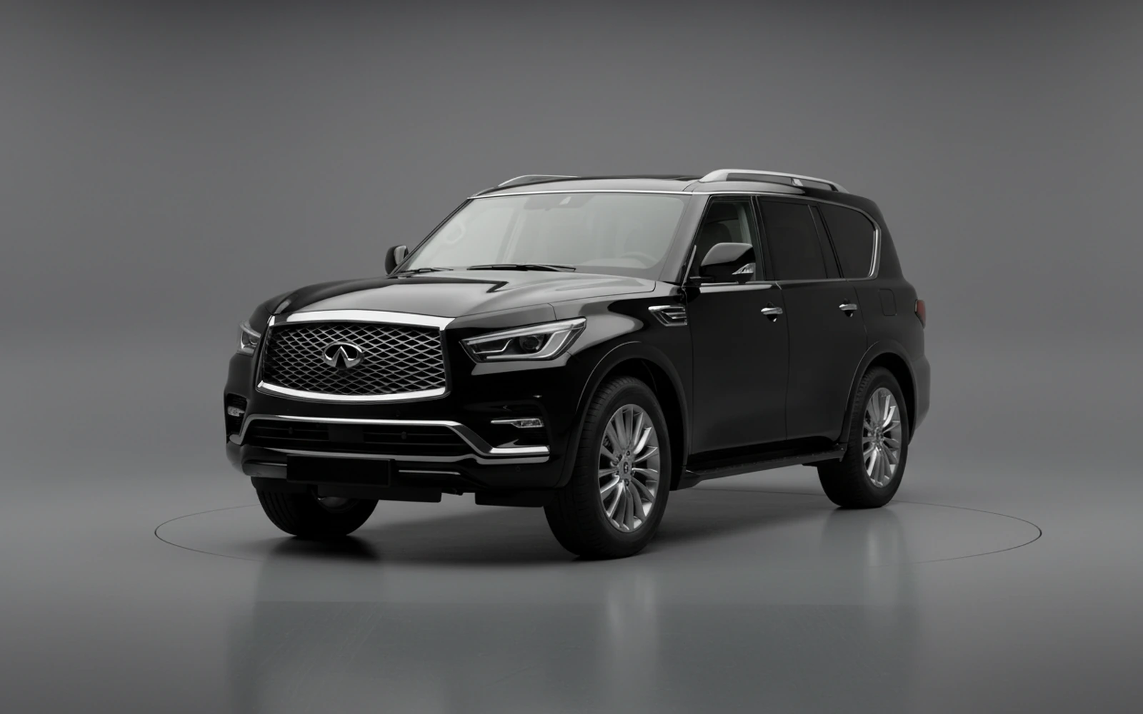 Infiniti Qx 80 Negro 2022 for rent in Miami — exterior front view