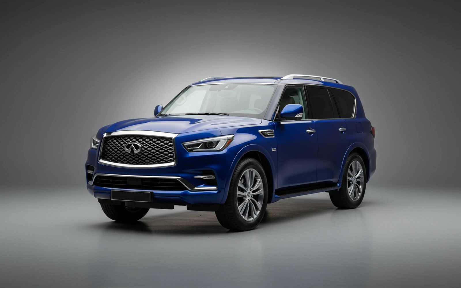 Infiniti Qx 80 Blue 2022 for rent in Miami — exterior photo