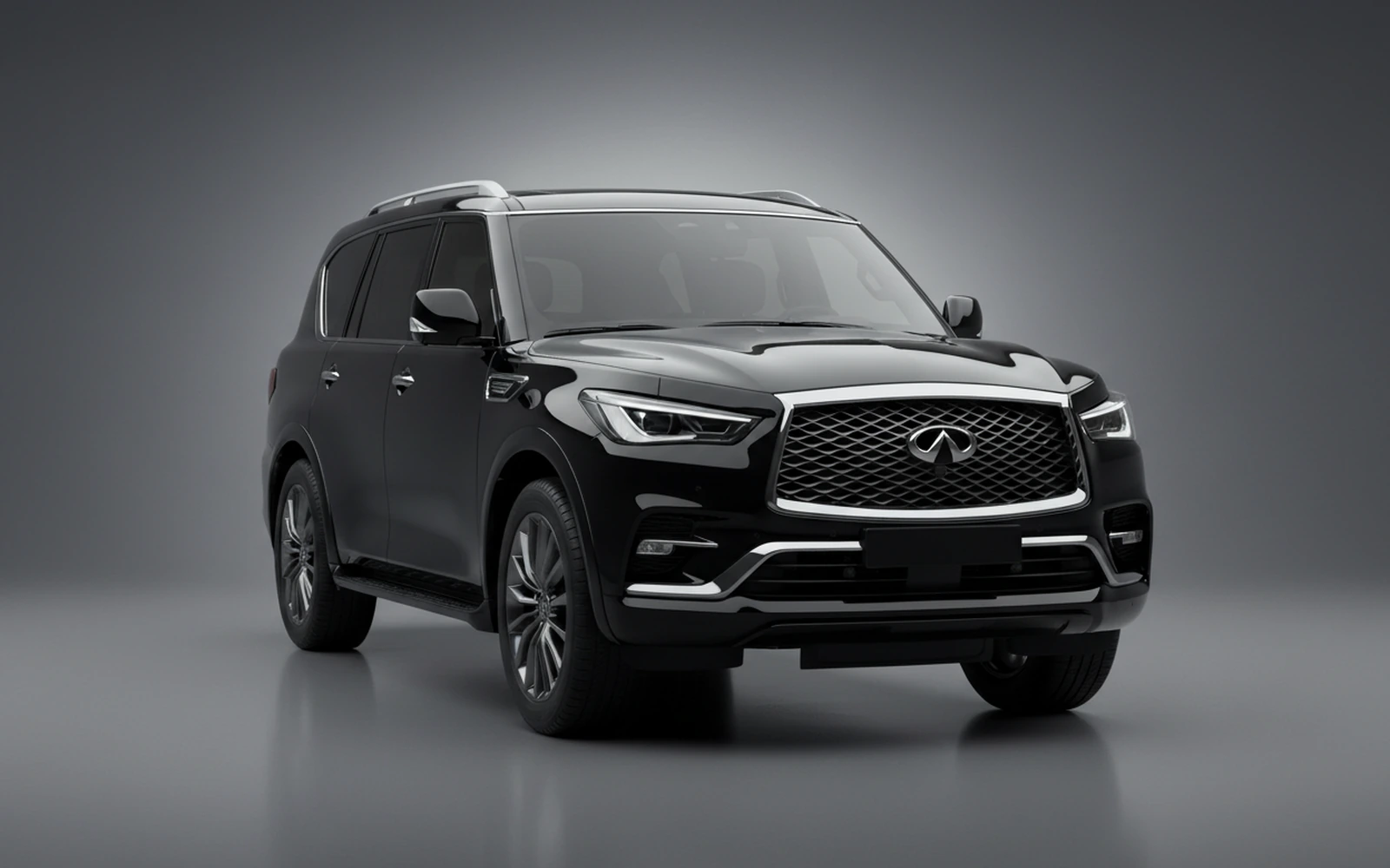 Infiniti Qx80 Black 2025 for rent in Miami — exterior photo