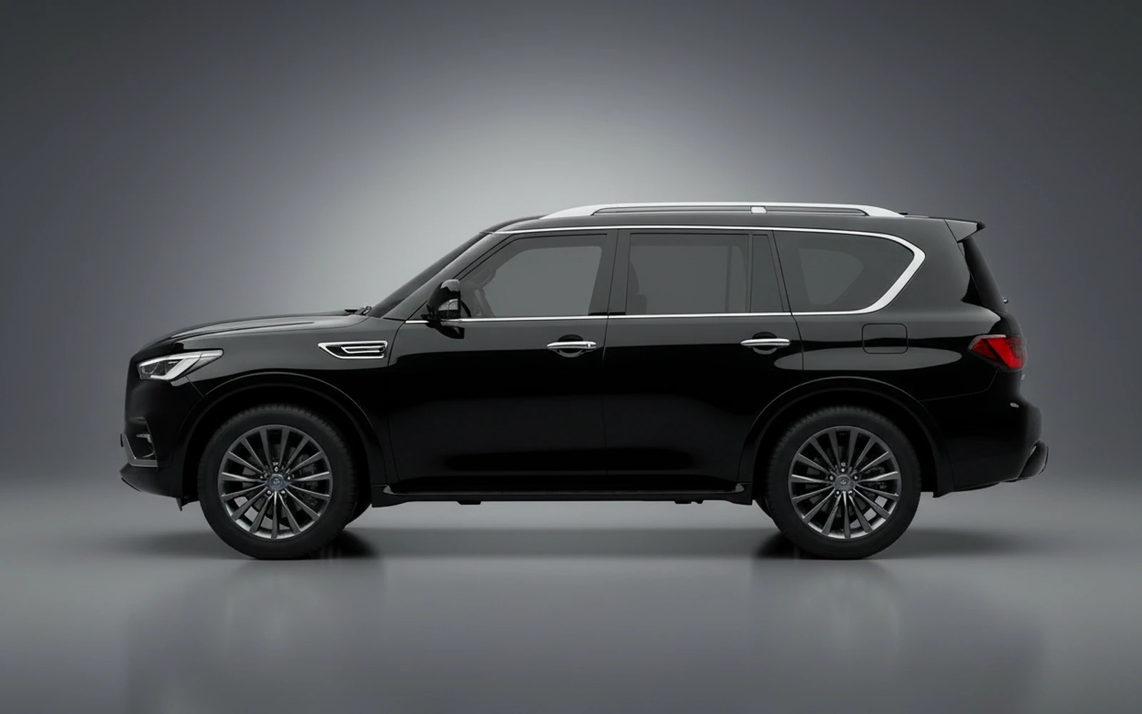 Infiniti QX80 Black 2025 — exterior rear view