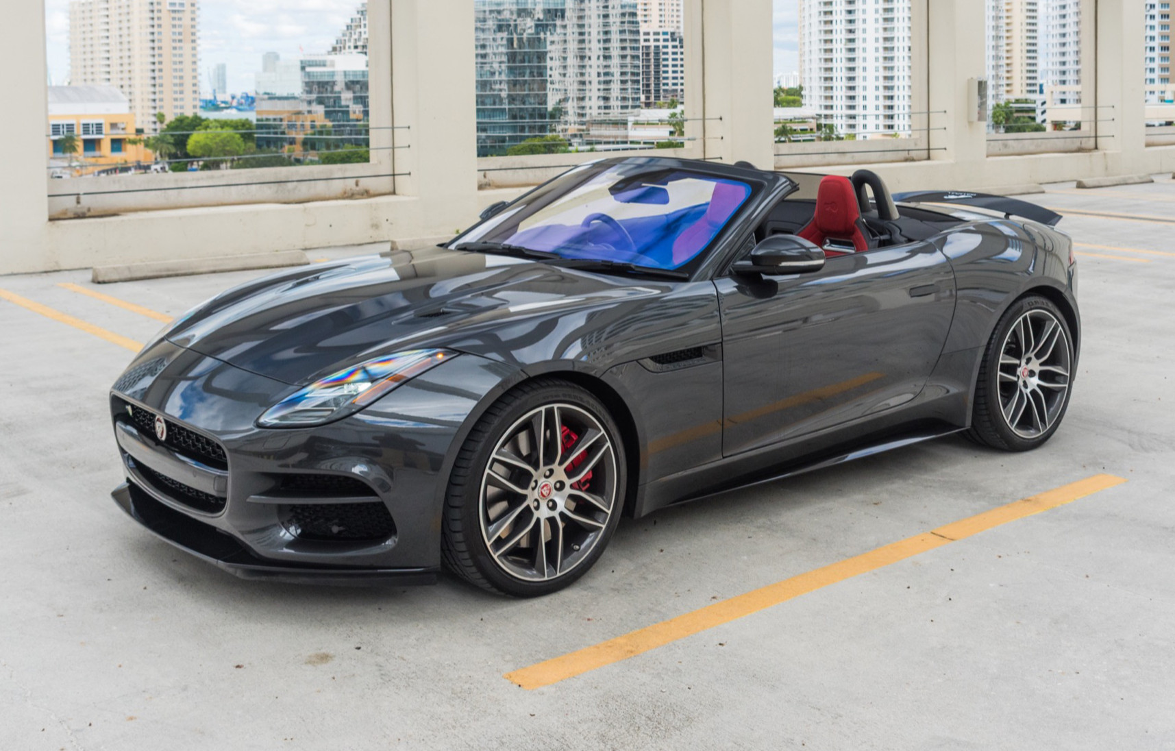 Jaguar F Type Red for rent in Miami — exterior photo