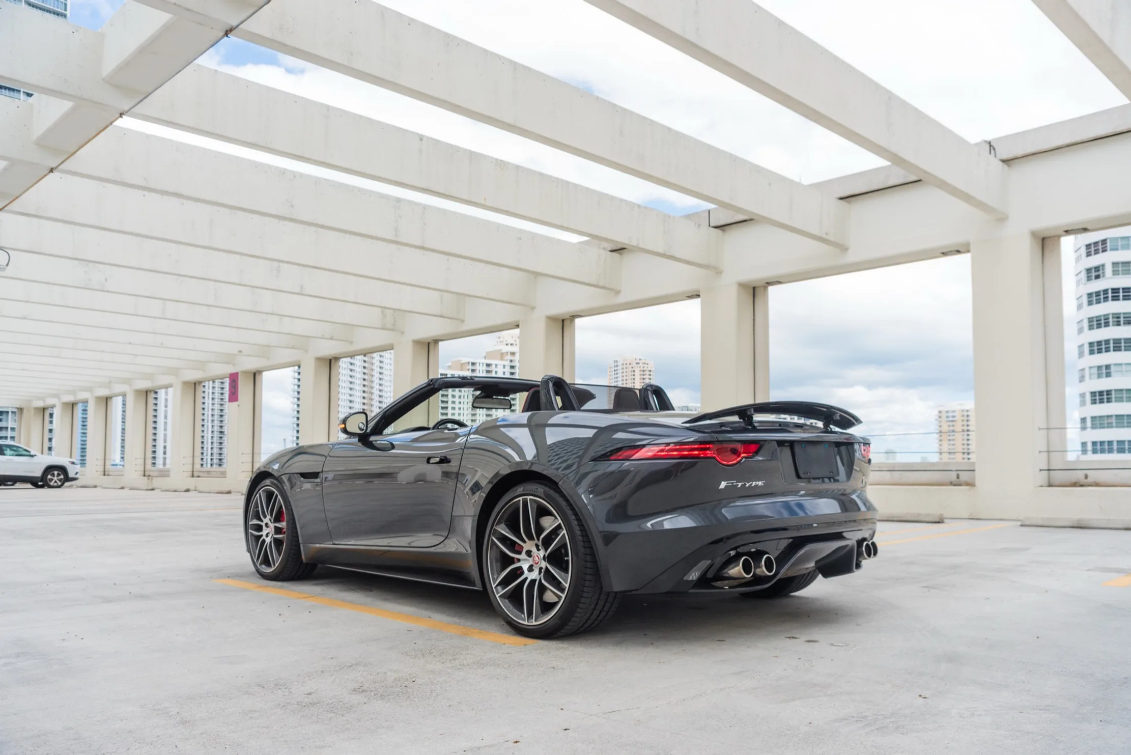 Jaguar F Type Red — exterior rear view