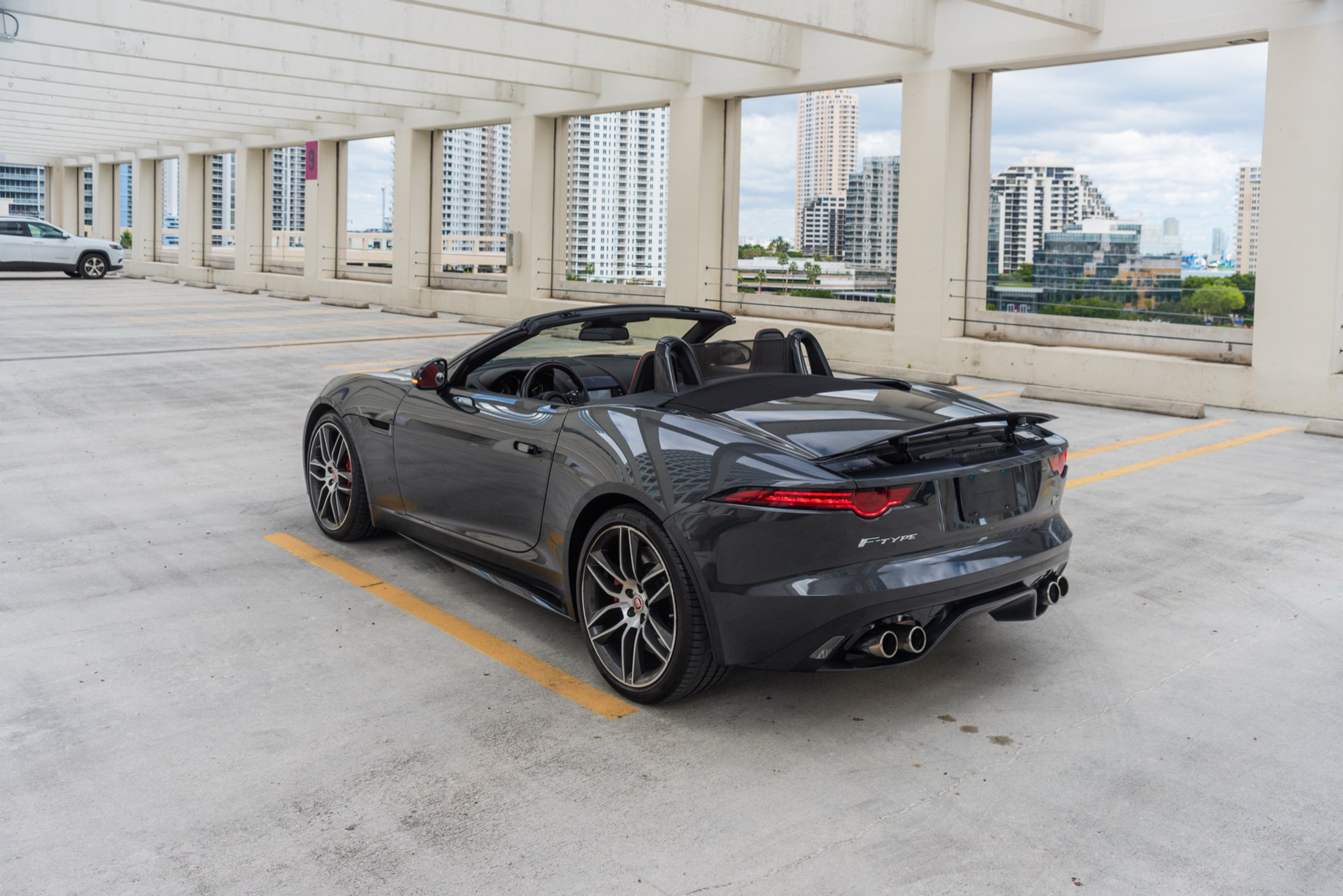 Jaguar F Type Red — exterior side view