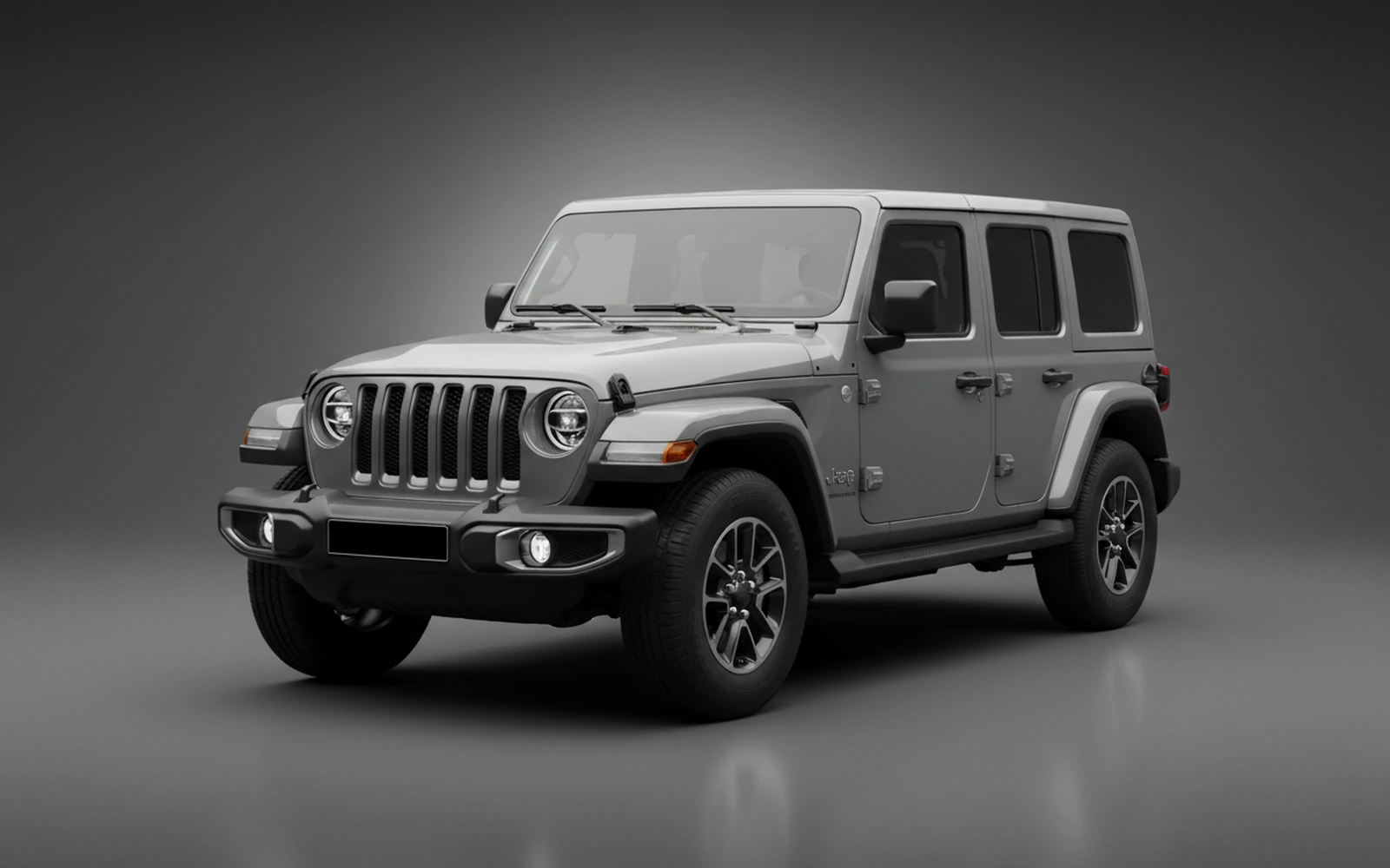 Jeep Wrangler Grey 2024 for rent in Miami — exterior front view