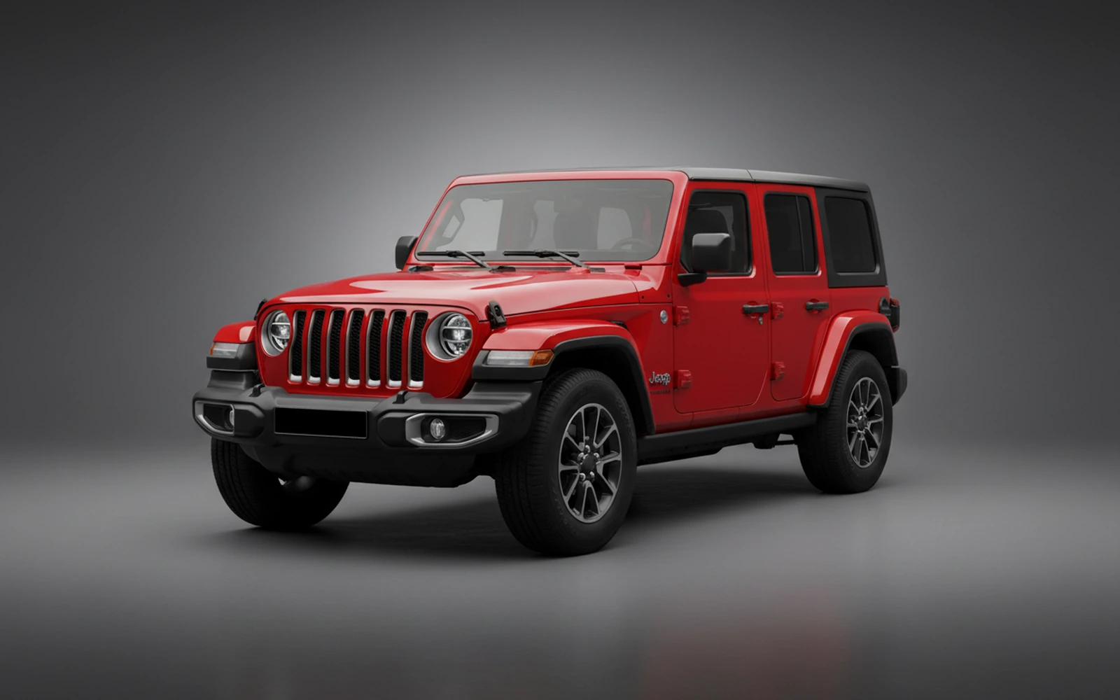 Jeep Wrangler Red 2024 for rent in Miami — exterior front view