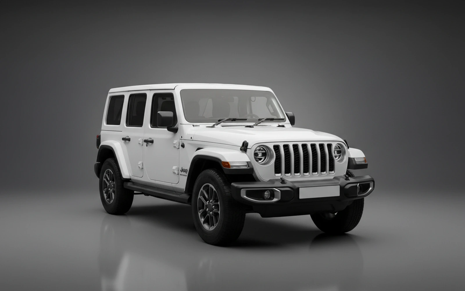 Jeep Wrangler White 2025 for rent in Miami — exterior front view