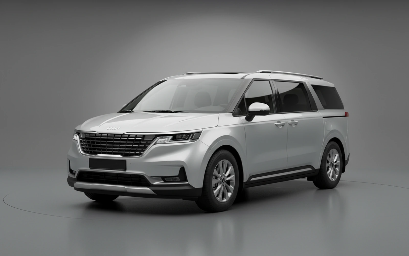 Kia Carnival Silver 2026 for rent in Miami — exterior photo