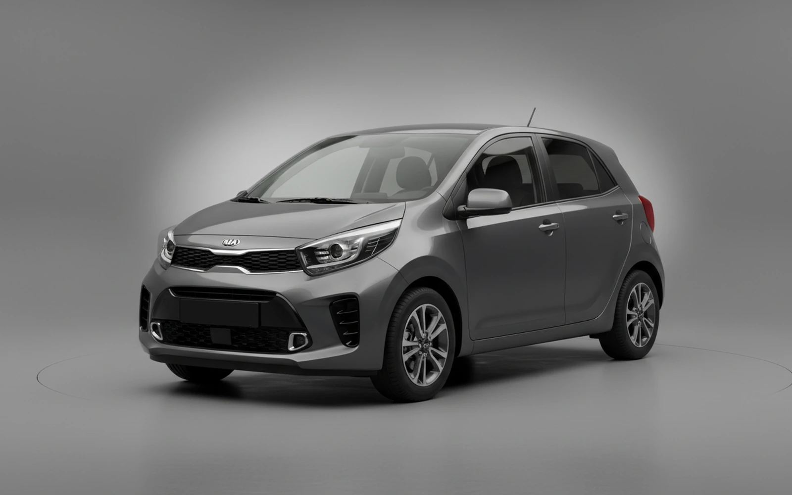 Kia Picanto Grey 2026 for rent in Miami — exterior photo