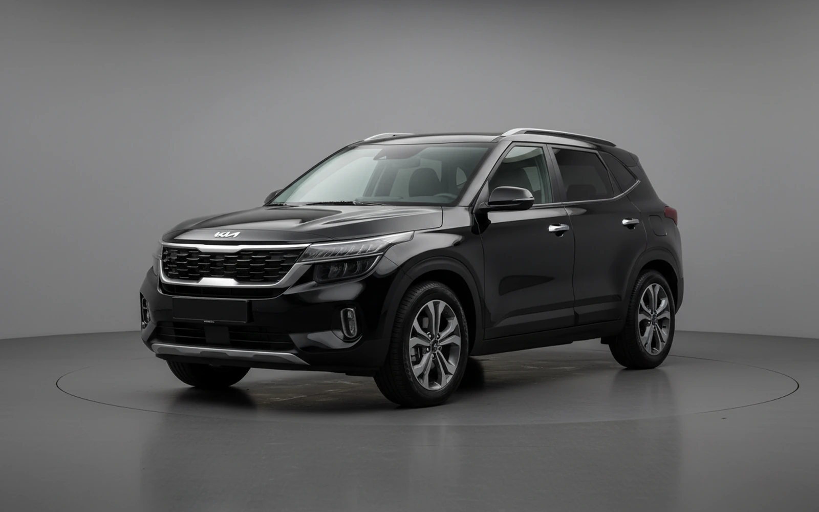Kia Seltos Black 2026 for rent in Miami — exterior front view