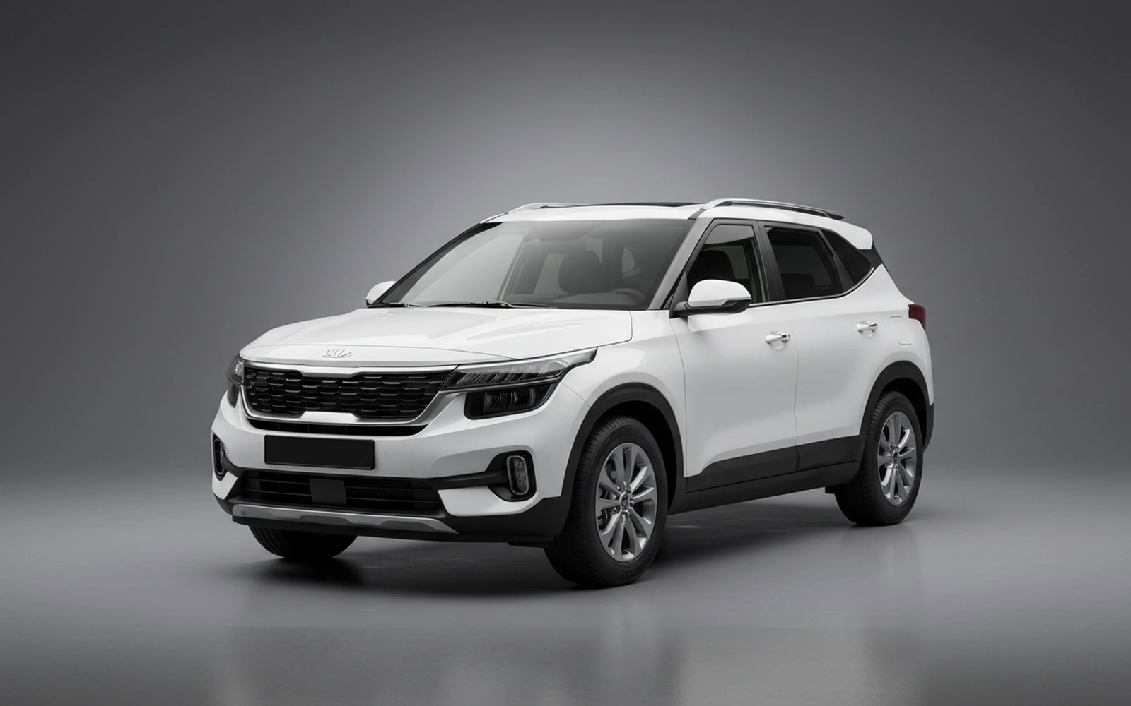 Kia Seltos White 2026 for rent in Miami — exterior front view