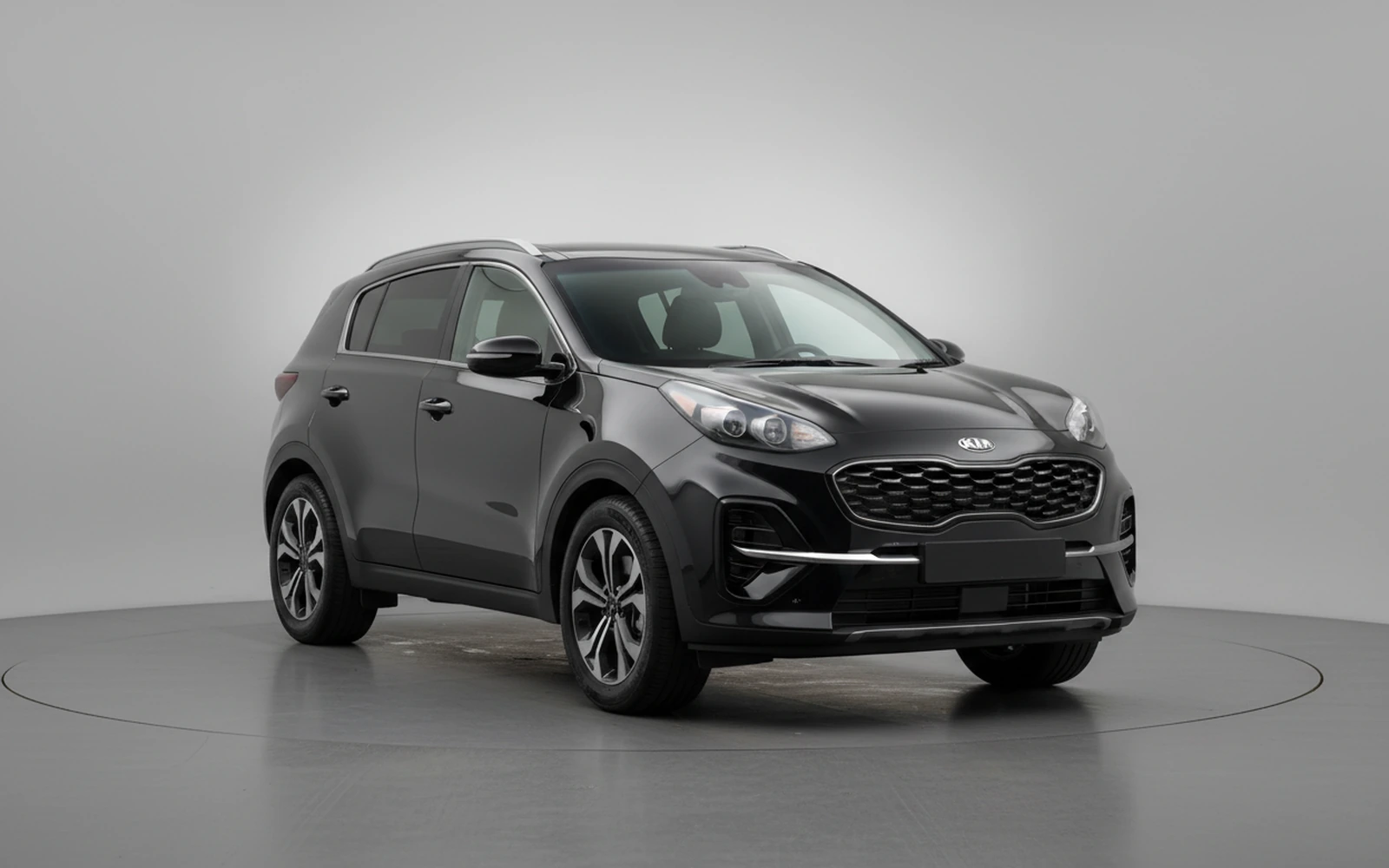 Kia Sportage Black 2025 for rent in Miami — exterior front view