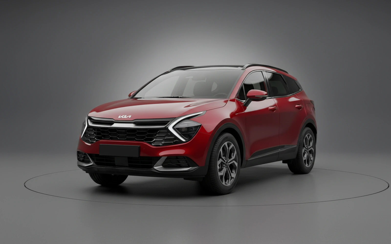 Kia Sportage Red 2025 for rent in Miami — exterior front view