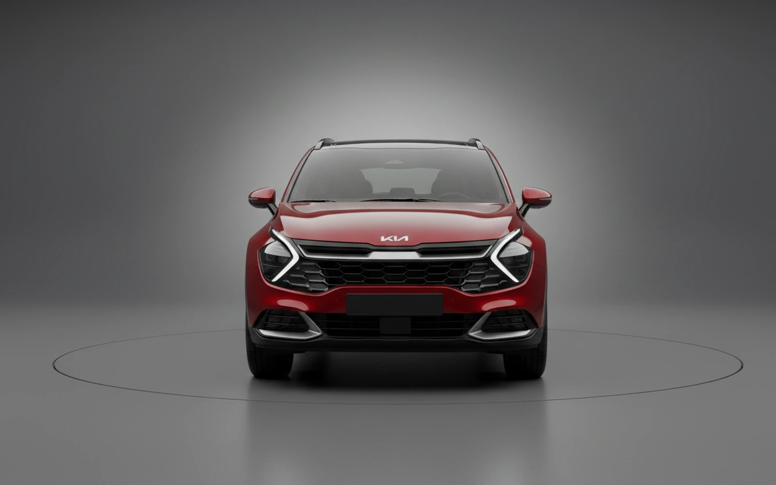 Kia Sportage Red 2025 — exterior side view