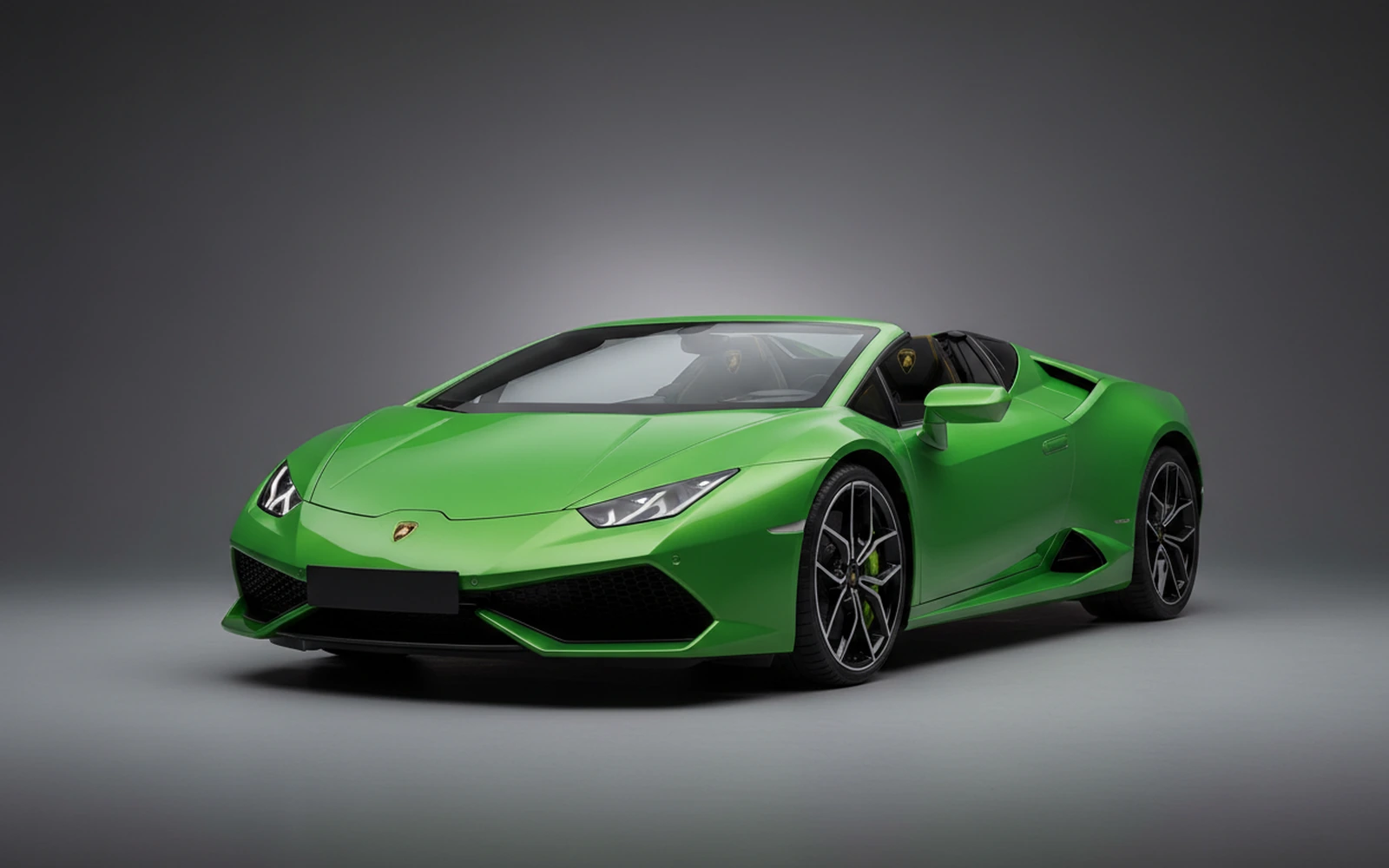 Lamborghini Huracan EVO Spyder Green 2022 for rent in Miami — exterior photo