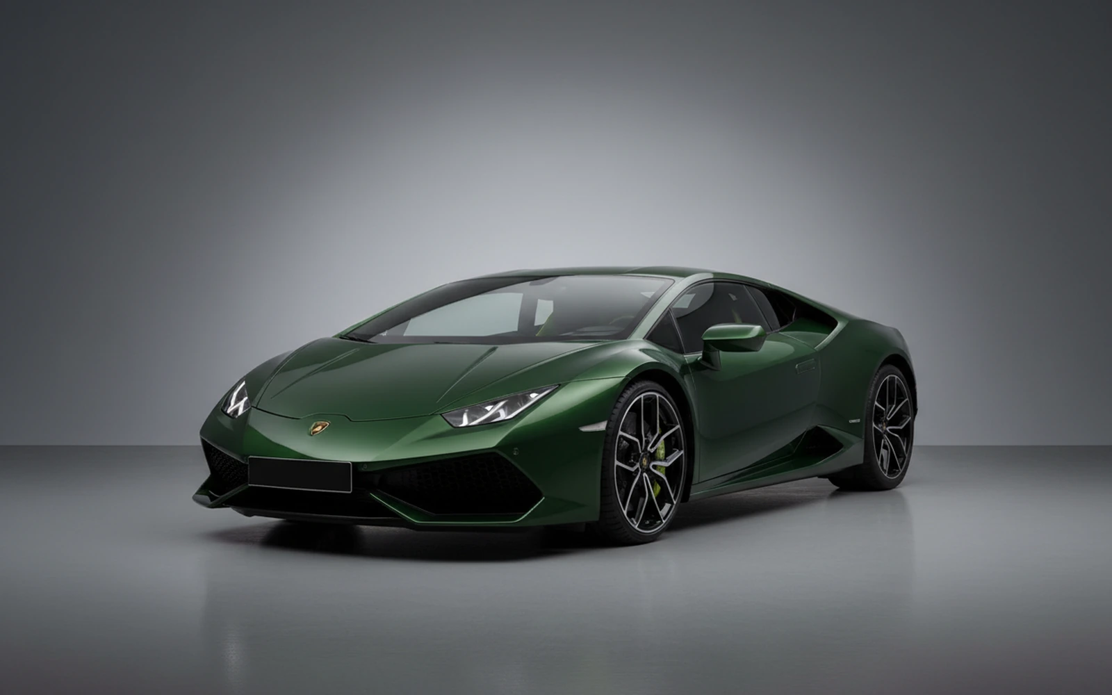 Lamborghini Huracan Tecnica Green-black 2023 for rent in Miami — exterior front view
