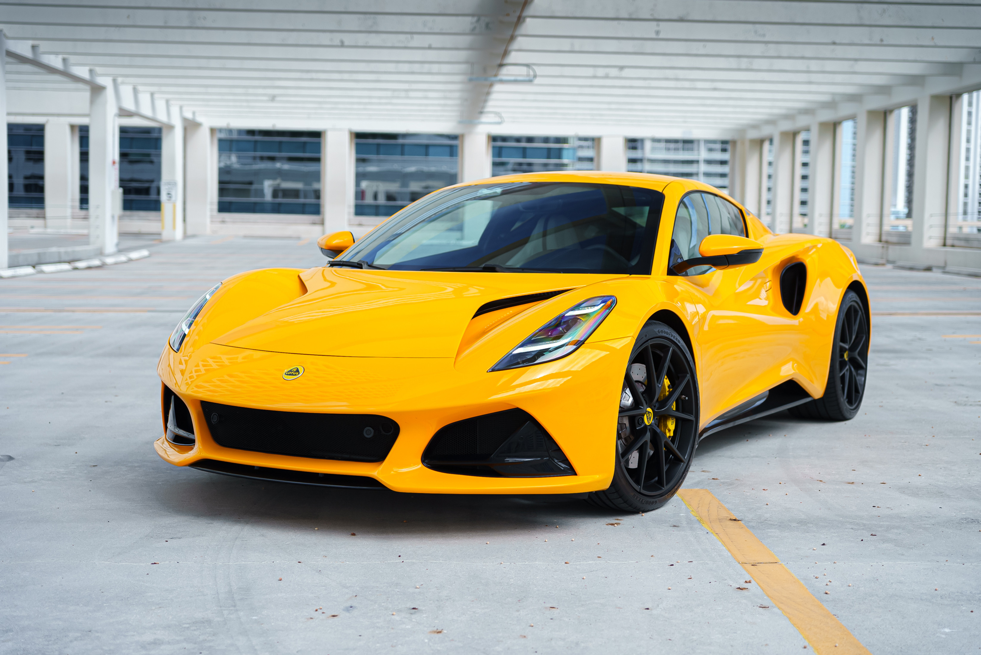 Lotus Emira Yellow for rent in Miami — exterior photo