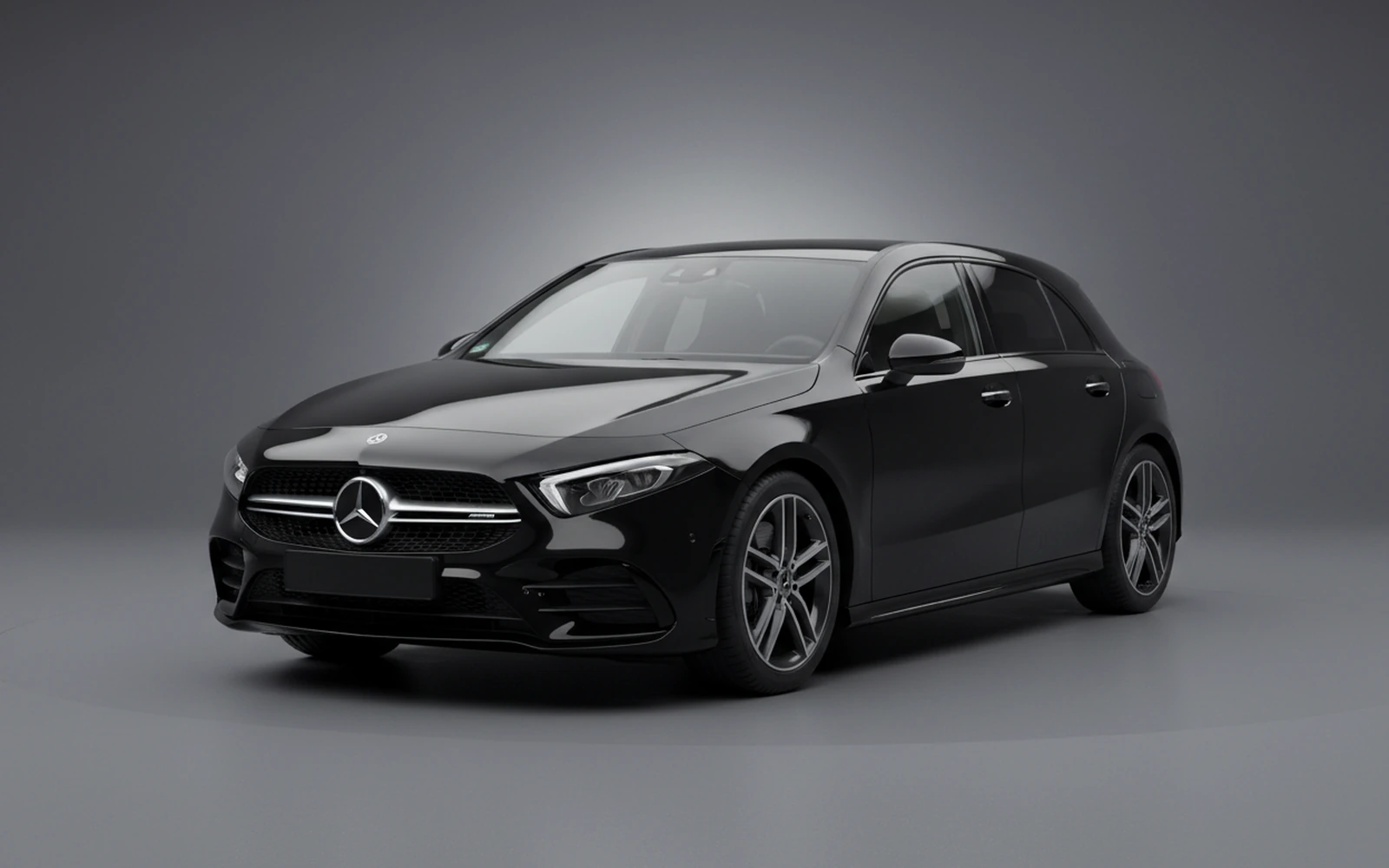 Mercedes-Benz A35 AMG Black 2025 for rent in Miami — exterior front view