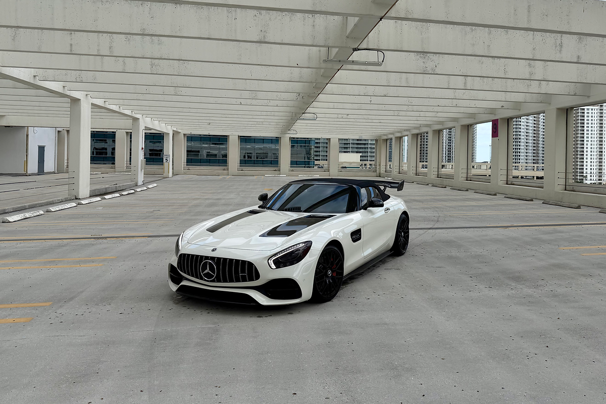 Mercedes-Benz AMG GT White 2022 — exterior rear view