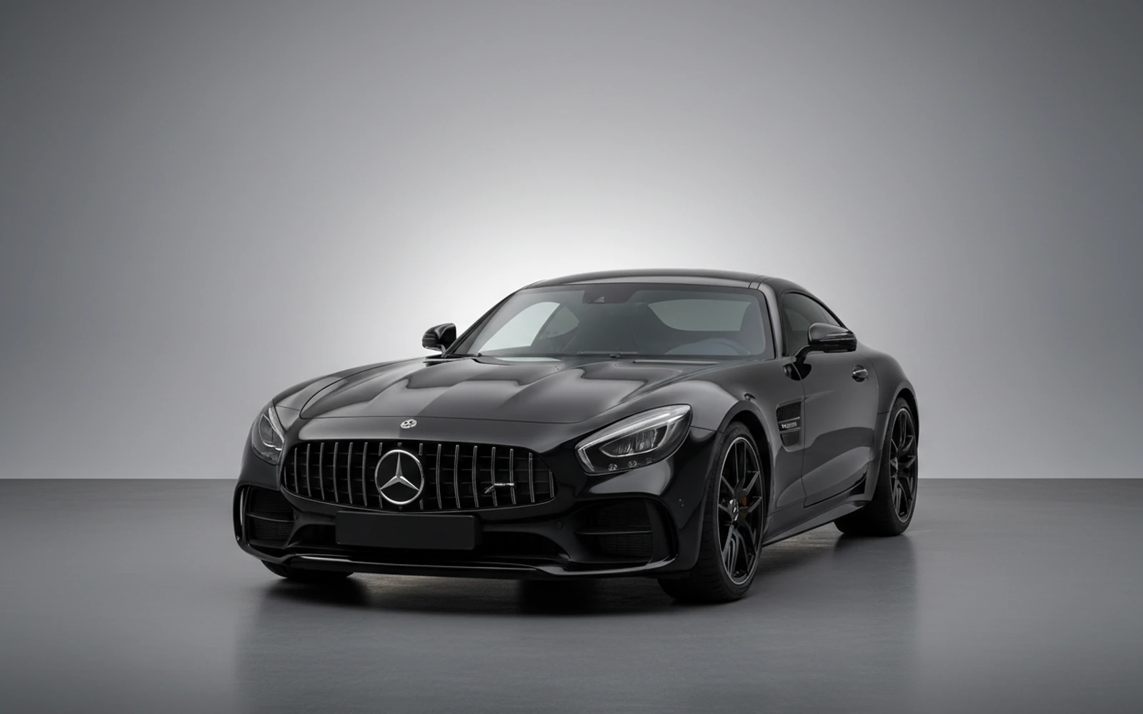 Mercedes-Benz AMG GT Black 2022 for rent in Miami — exterior front view