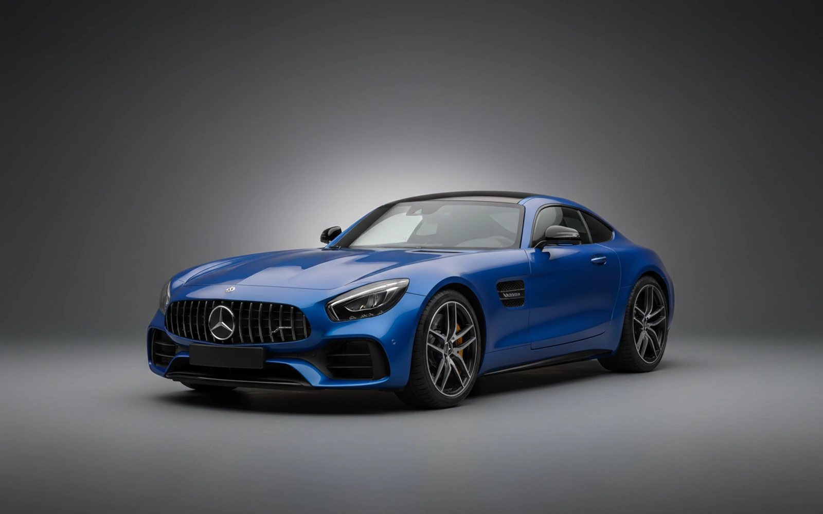 Mercedes-Benz AMG GT Blue 2022 for rent in Miami — exterior front view
