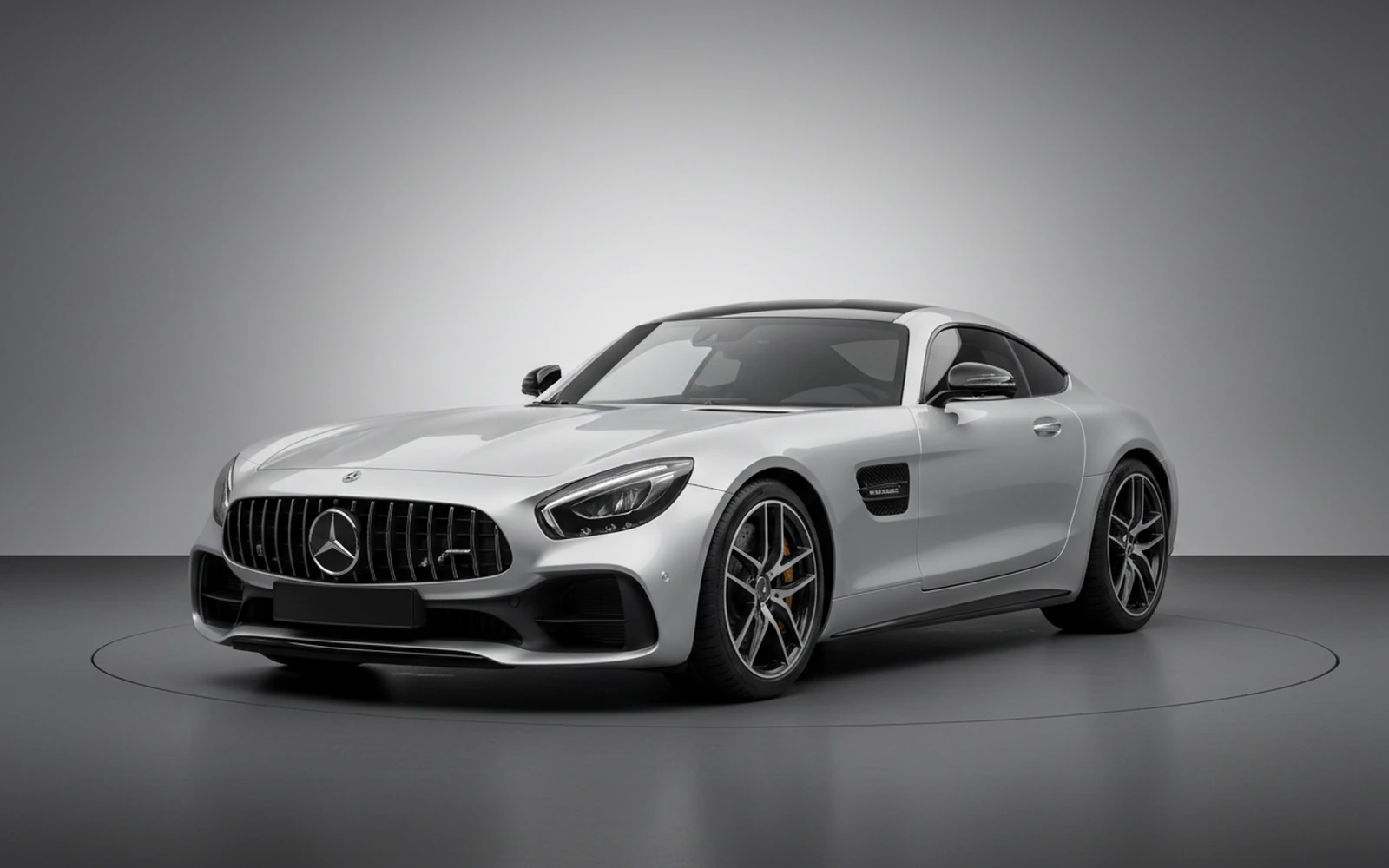 Mercedes-Benz AMG GT Silver 2022 for rent in Miami — exterior front view