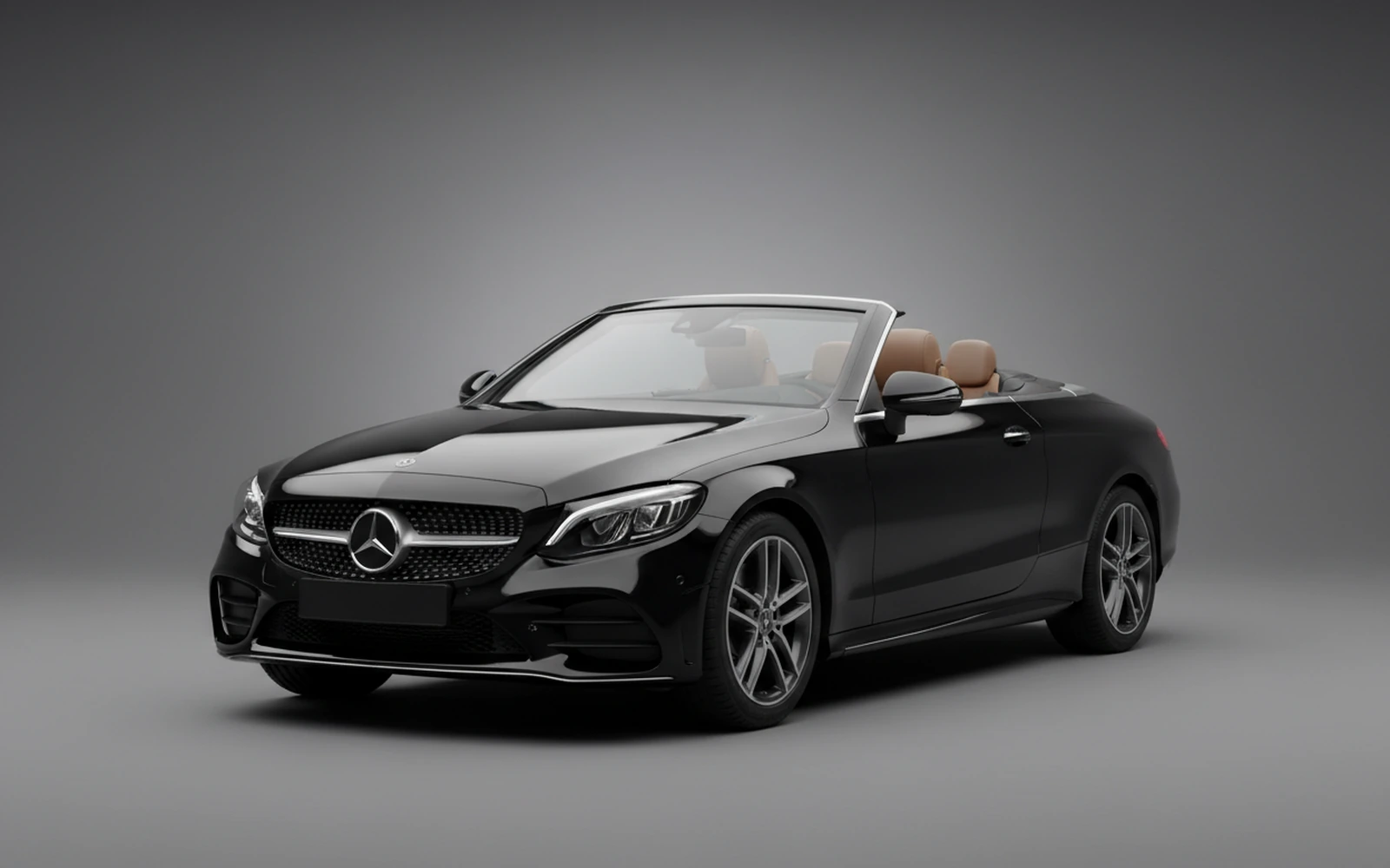 Mercedes-Benz C200 Convertible Black 2022 for rent in Miami — exterior photo