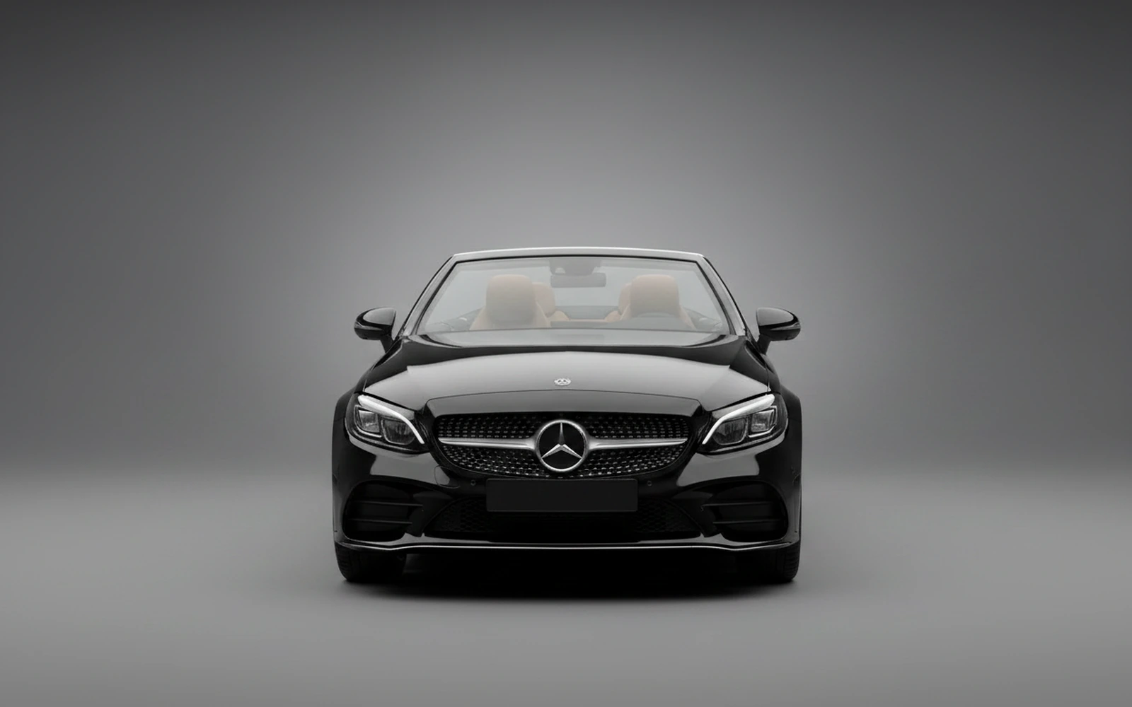 Mercedes-Benz C200 Convertible Black 2022 — exterior side view