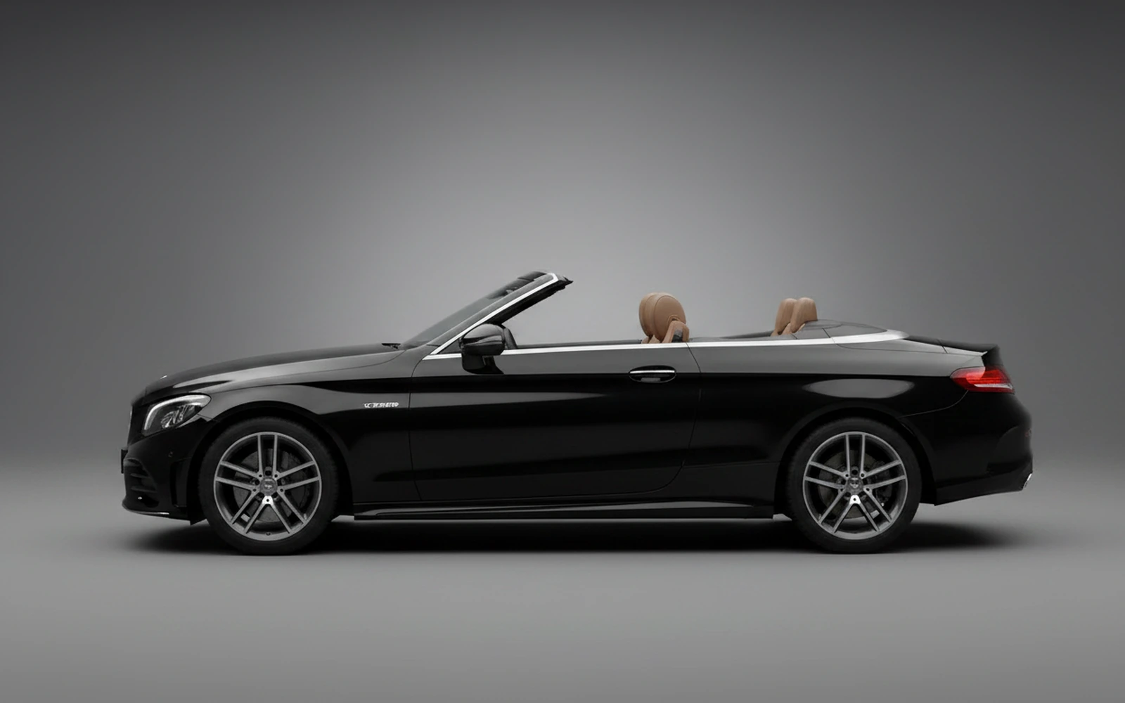 Mercedes-Benz C200 Convertible Black 2022 — exterior rear view
