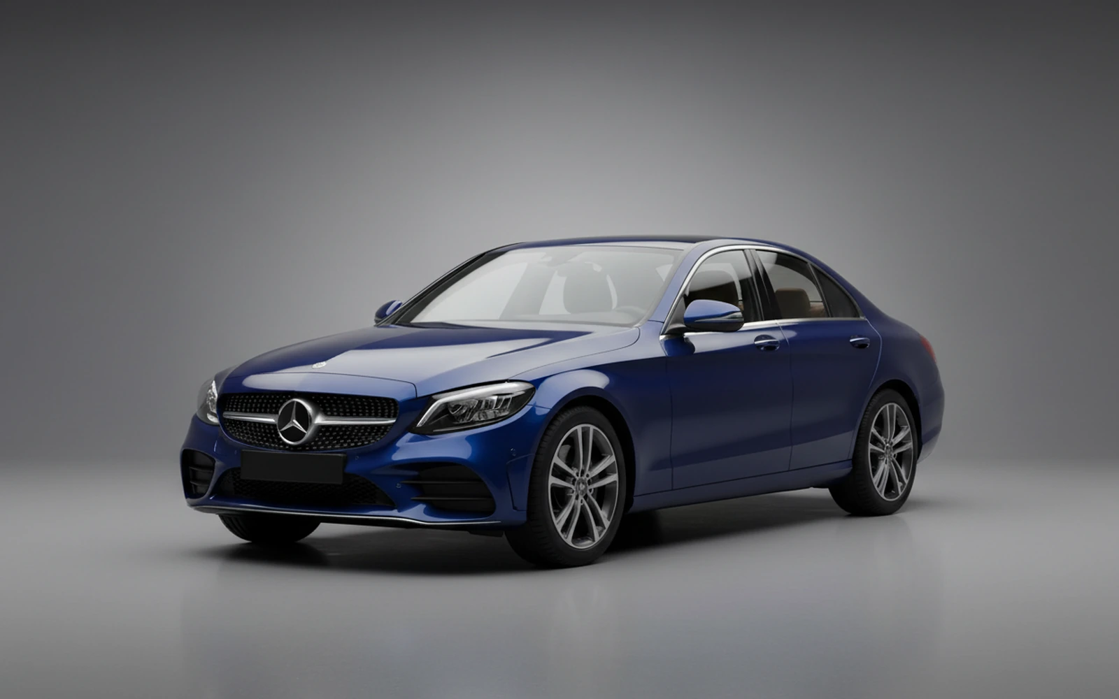 Mercedes-Benz C200 Blue 2024 for rent in Miami — exterior photo