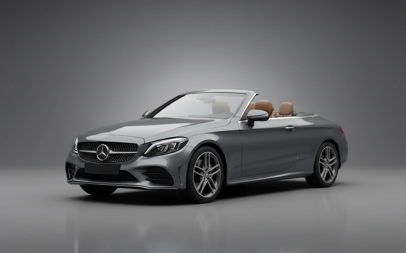Mercedes-Benz C300 Convertible Gris 2022 for rent in Miami — exterior front view