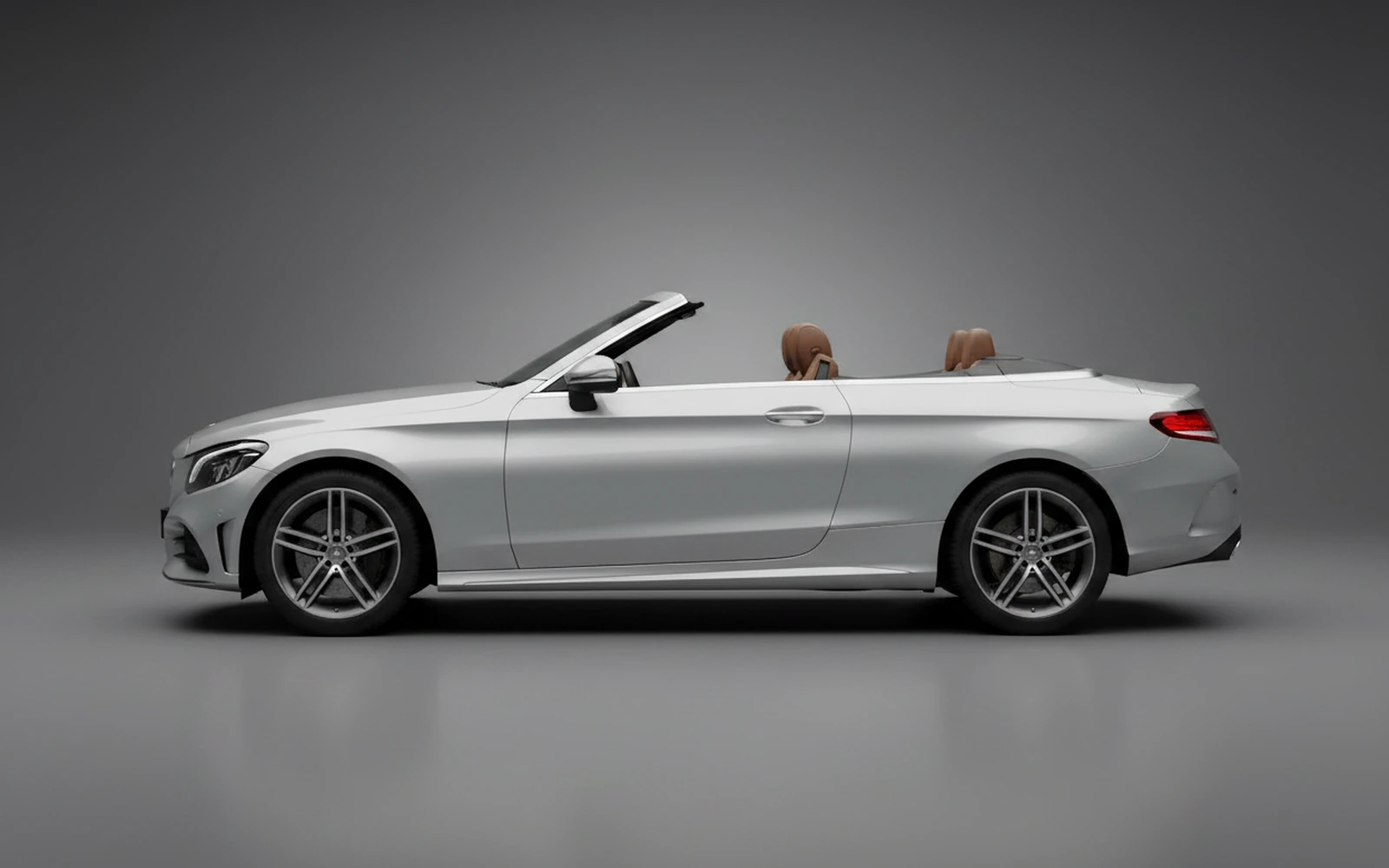 Mercedes-Benz C300 Convertible Silver 2022 — exterior rear view