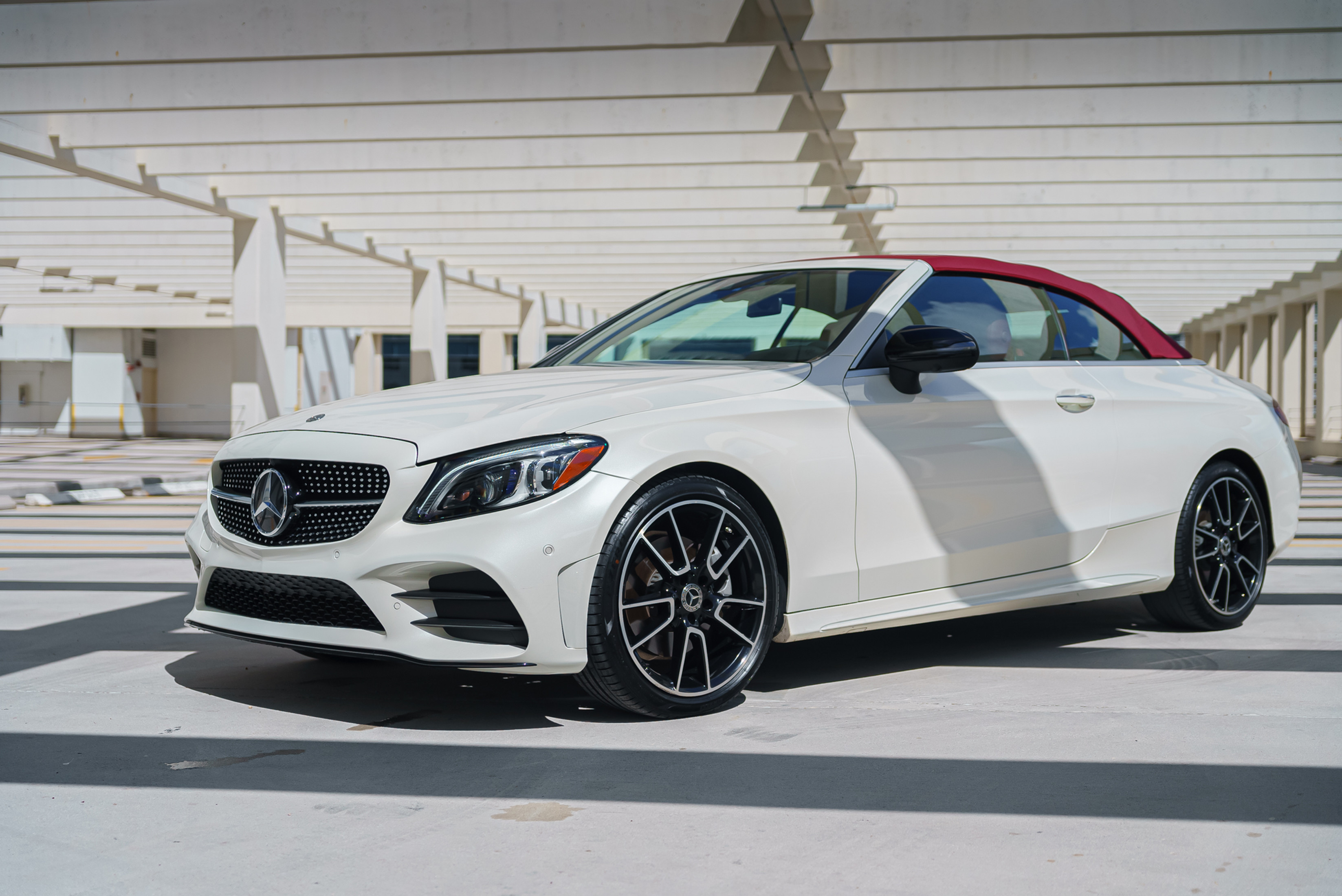 Mercedes-Benz C300 Convertible White for rent in Miami — exterior photo