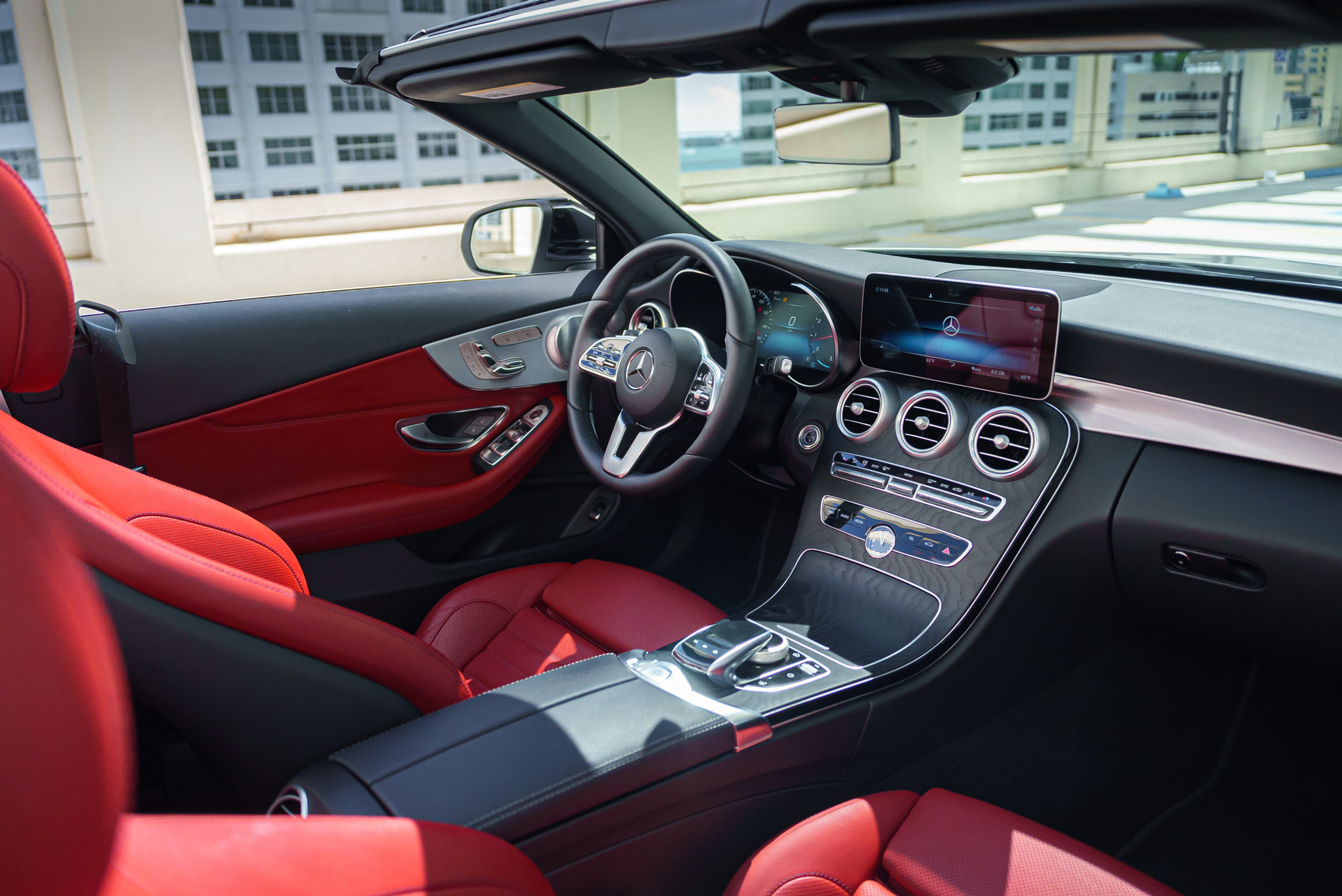 Mercedes-Benz C300 Convertible White — exterior side view