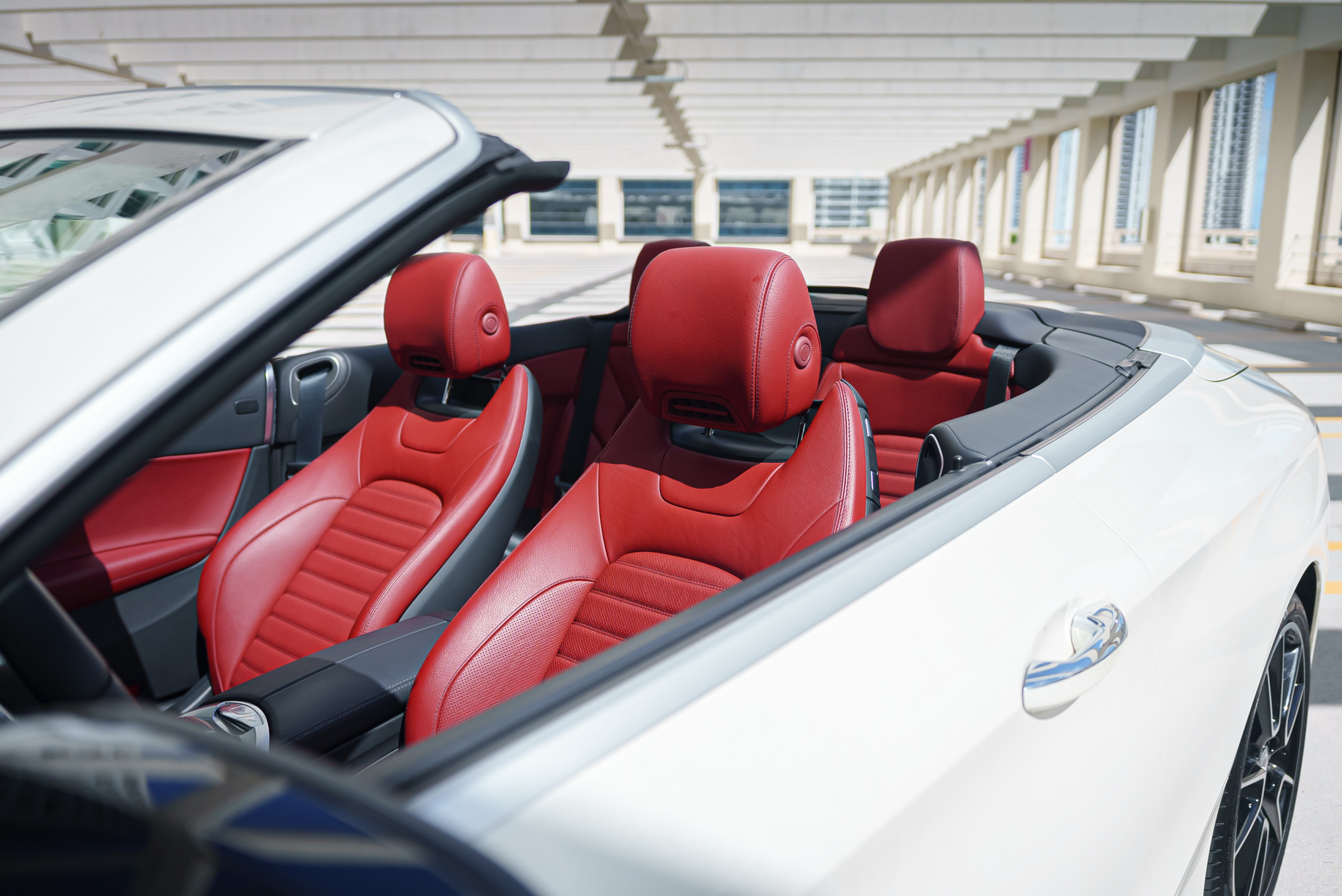 Mercedes-Benz C300 Convertible White — interior dashboard