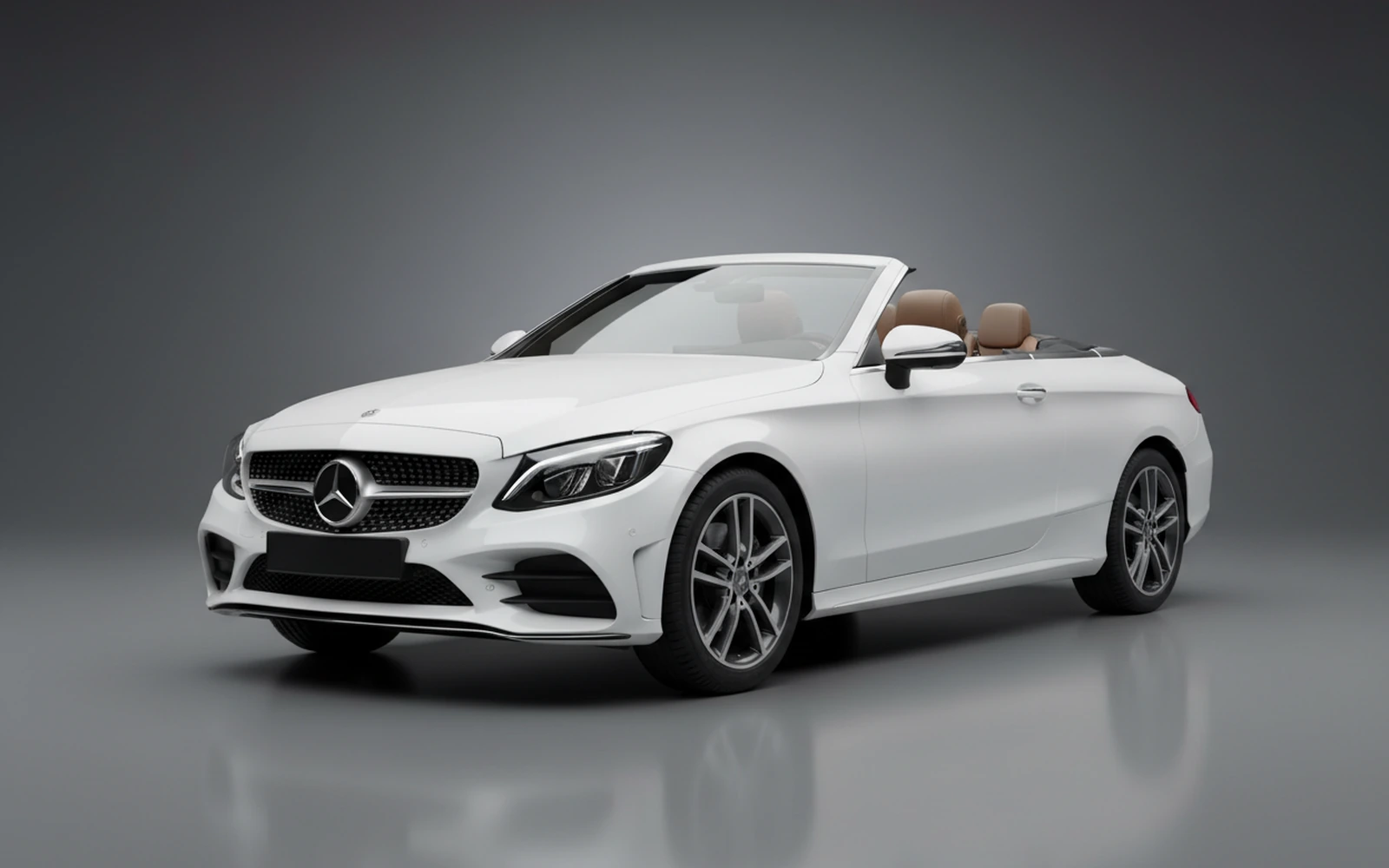 Mercedes-Benz C300 White 2022 for rent in Miami — exterior front view