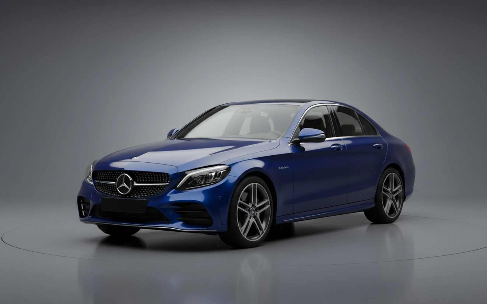 Mercedes-Benz C43 AMG Azul 2022 for rent in Miami — exterior front view