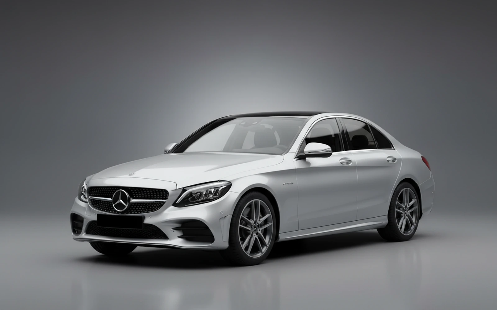 Mercedes-Benz C43 AMG Silver 2022 for rent in Miami — exterior front view