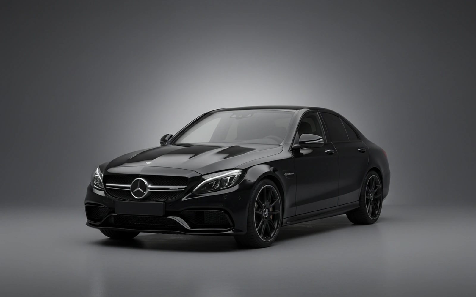 Mercedes-Benz C63 S AMG Black 2020 for rent in Miami — exterior front view