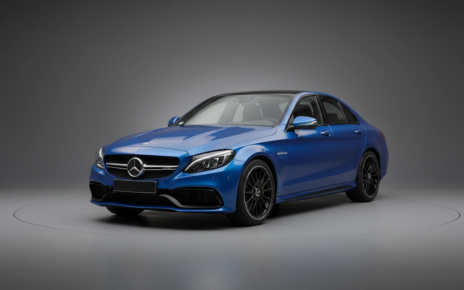 Mercedes-Benz C63 S AMG Azul 2020 for rent in Miami — exterior front view