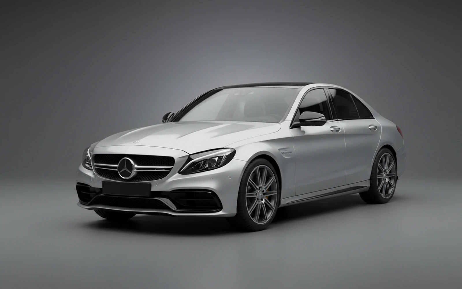 Mercedes-Benz C63 S AMG Plata 2020 for rent in Miami — exterior front view