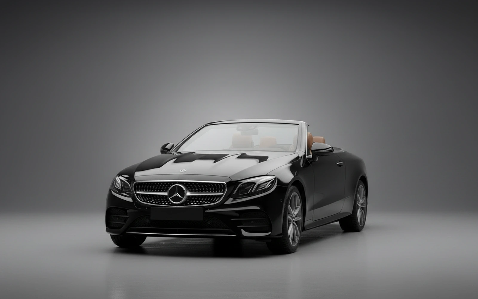 Mercedes-Benz E450 Convertible Black 2023 — exterior side view