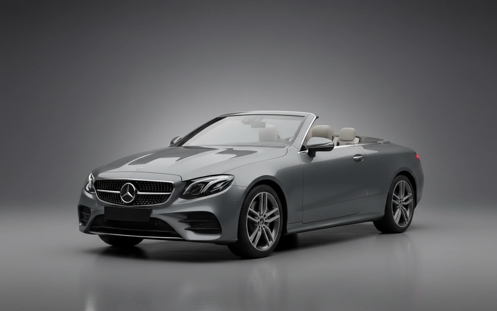 Mercedes-Benz E450 Convertible Gris 2023 for rent in Miami — exterior front view