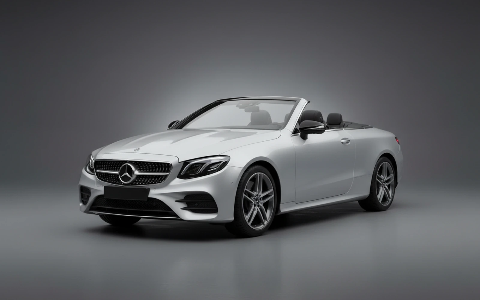 Mercedes-Benz E450 Convertible Plata 2023 for rent in Miami — exterior front view