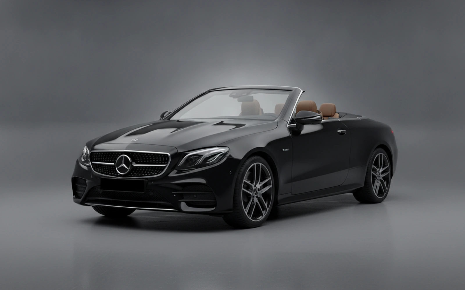 Mercedes-Benz E53 AMG Convertible Black 2022 for rent in Miami — exterior front view