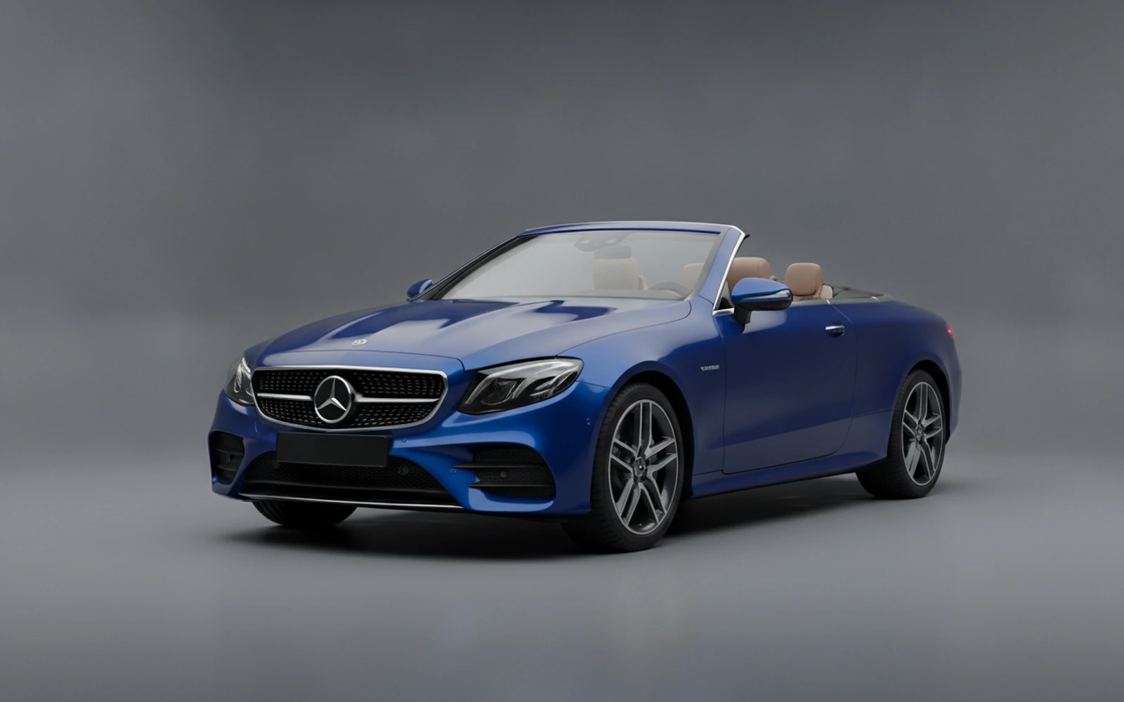 Mercedes-Benz E53 AMG Convertible Blue 2022 for rent in Miami — exterior front view