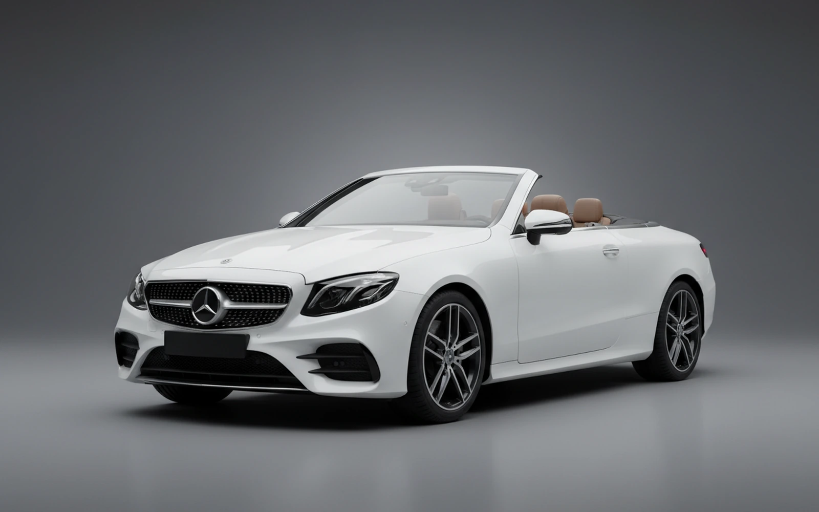 Mercedes-Benz E53 AMG Convertible White 2022 for rent in Miami — exterior front view