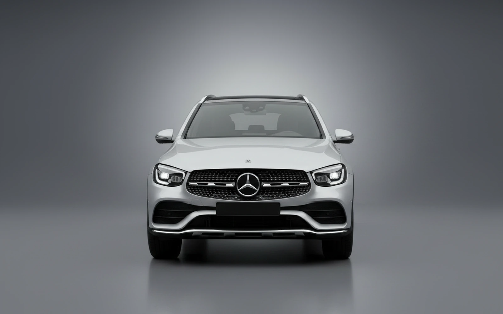 Mercedes-Benz GLC43 AMG Yellow Silver 2022 — exterior side view