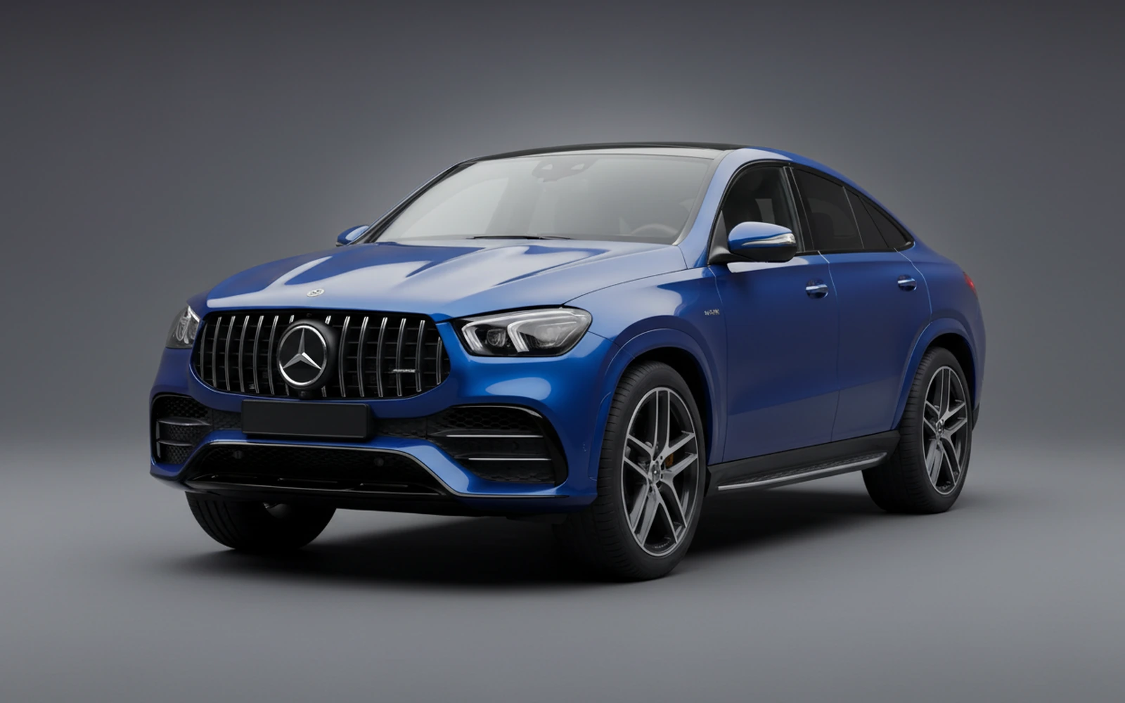 Mercedes-Benz GLE53 AMG Coupe Blue 2023 for rent in Miami — exterior front view